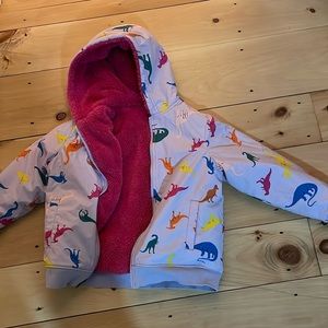 Hanna Andersson Reversible Girls Dinosaur Jacket - EUC - size 6/7